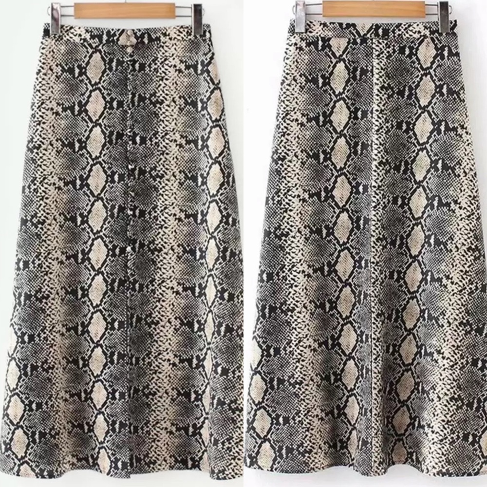 Snakeskin print skirt mid length tan 593298 - Picture 2 of 3
